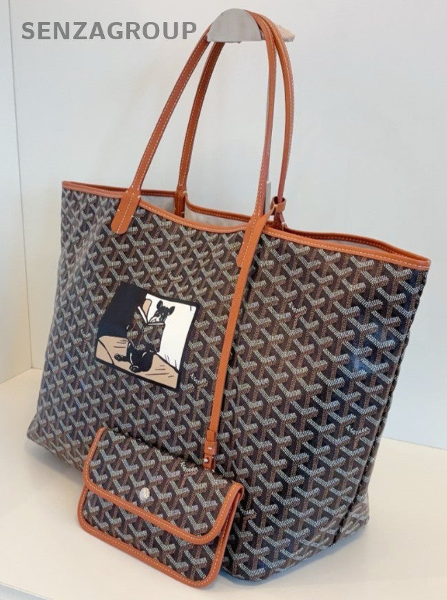 Goyard SaintLouis GM Tote Shoulder Bag Brown Used Women Classic Fashion