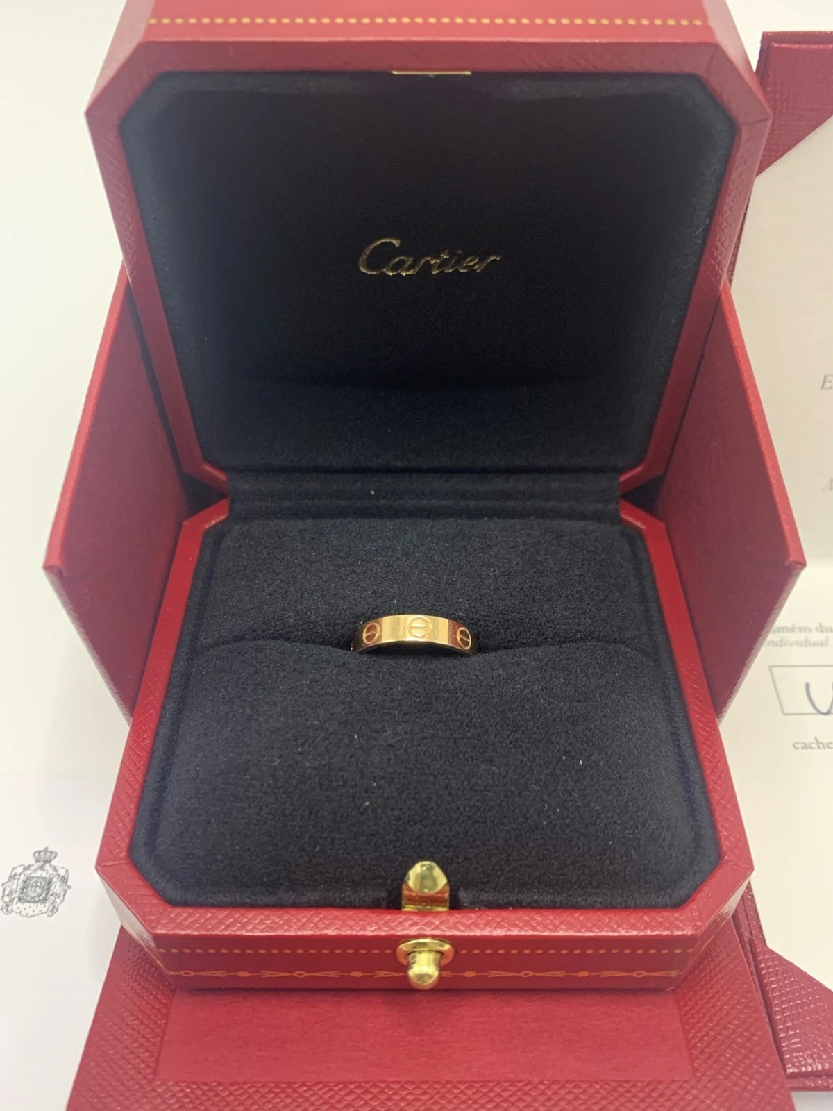 Cartier Love Narrow Band Wedding Ring with 18K Rose Gold EU49/US4.75