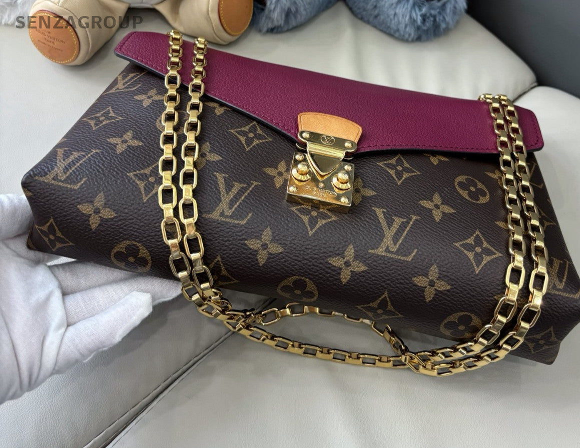 Louis Vuitton Pallas Monogram Calfskin Shoulder Crossbody Bag Purple Women