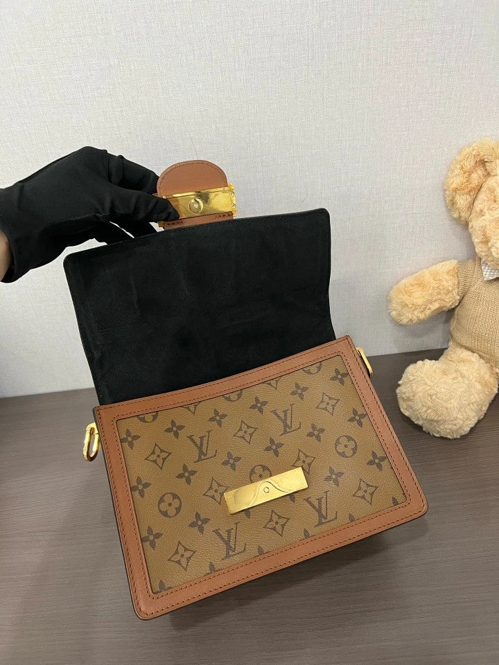Louis Vuitton Medium Dauphine Canvas Shoulder Bag For Women