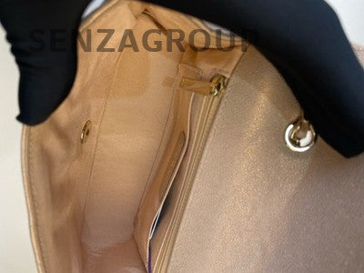 Chanel Pink Gold Hardware Quilted Calfskin Chain Shoulder Crossbody Bag