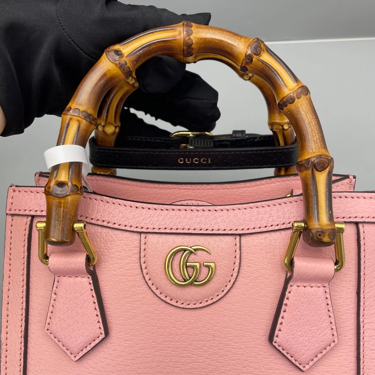 GUCCI Leather Diana Bamboo Mini Top Handle Bag For Women