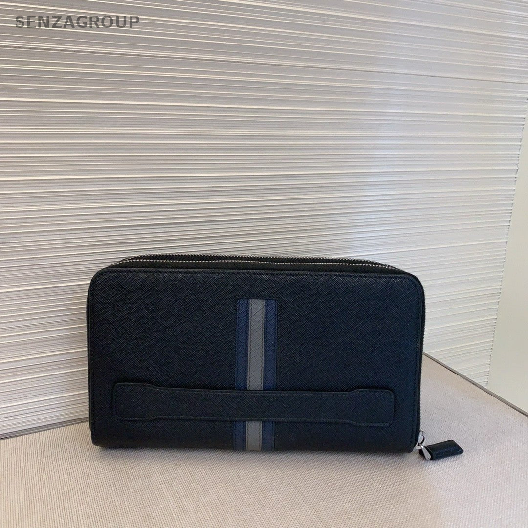 PRADA Logo Black  Zipper wallet