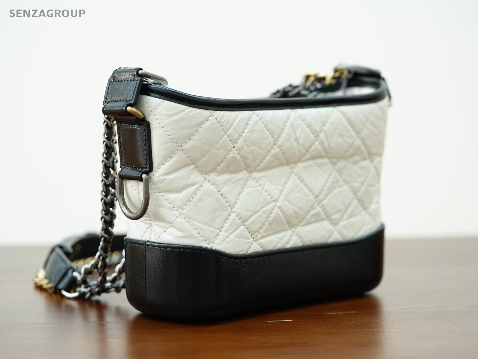 CHANEL Gabrielle PM Chain Strap Shoulder bag White Black Women