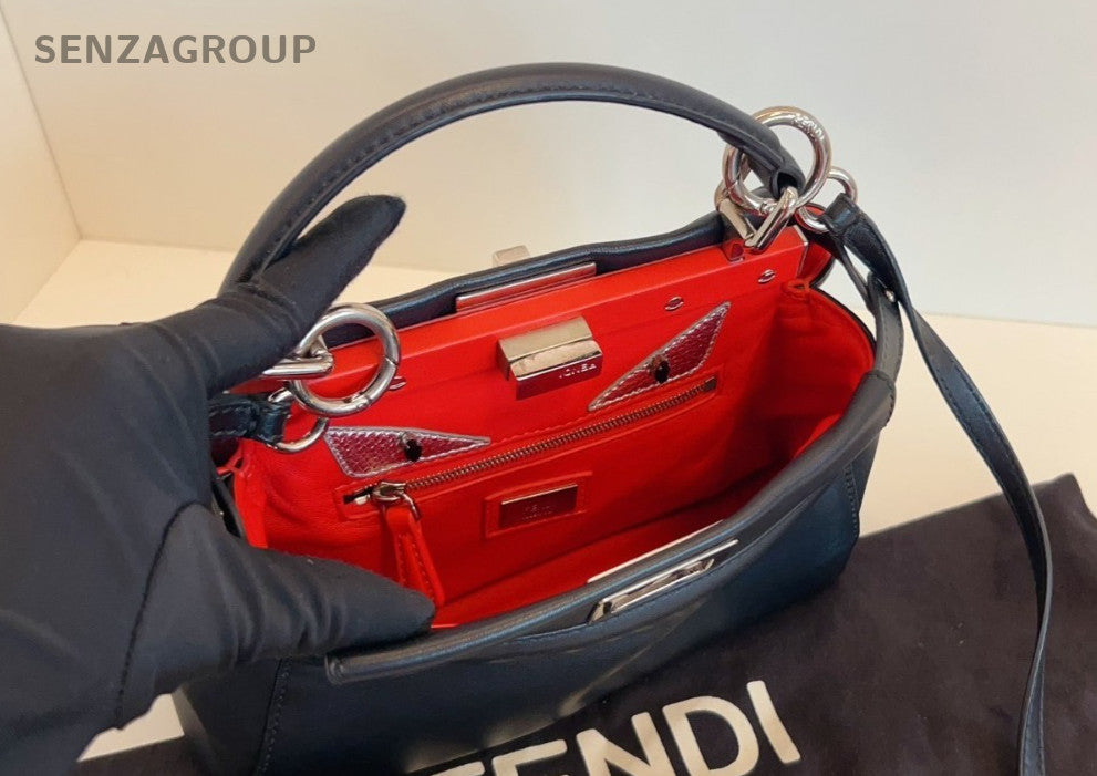 Fendi peekaboo mini Top Handle Shoulder Crossbody Bag Women Black