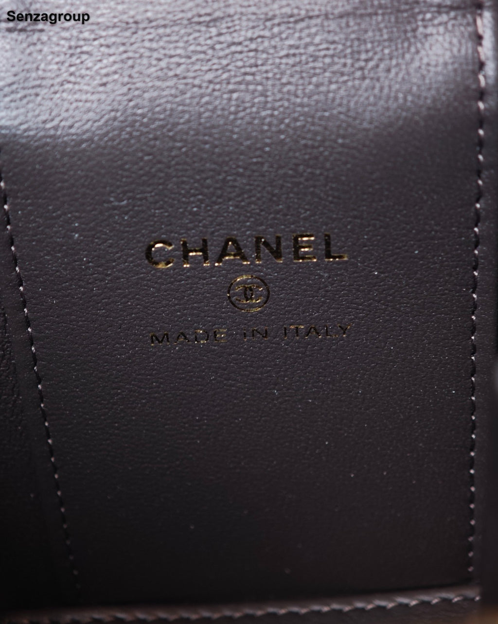 CHANEL Lambskin Chain Crossbody Top Handle Bag Dark Brown Gold Women Classic