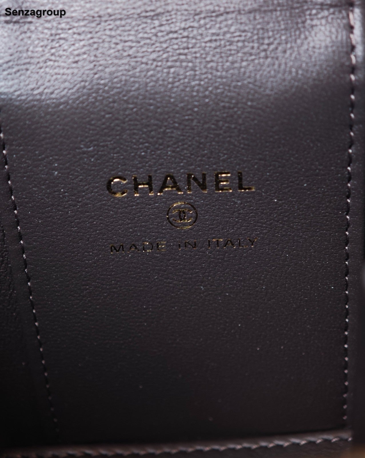 CHANEL Lambskin Chain Crossbody Top Handle Bag Dark Brown Gold Women Classic