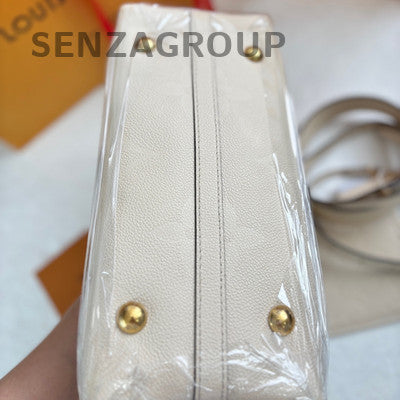 Louis Vuitton Carryall Small Monogram Leather Shoulder Bag White Gold