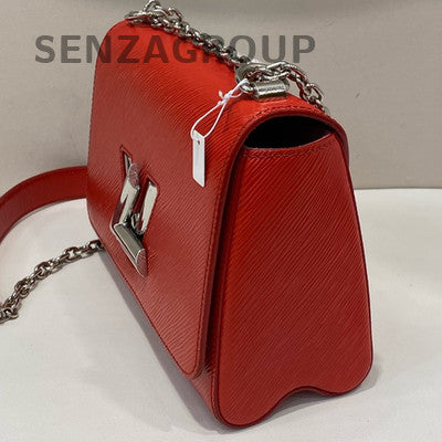 Louis Vuitton Twist MM Epi Leather Pink Silver Chain Shoulder Bag