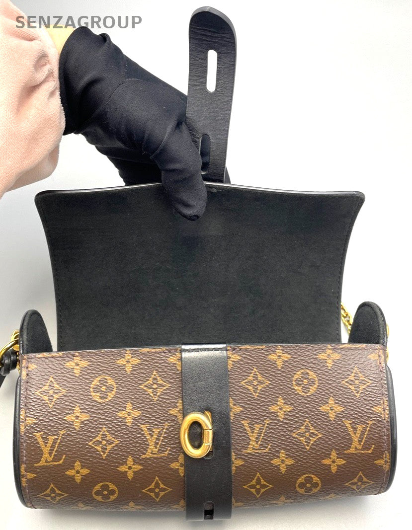 Louis Vuitton Monorgram Lock Chain Strap Shoulder bag Brown Black