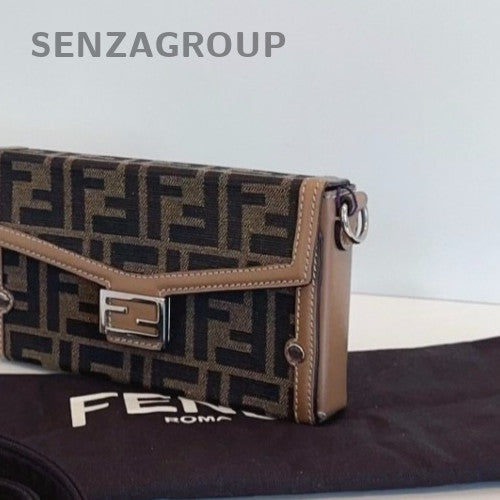 Fendi Baguette Soft Trunk Monogram Mini Crossbody Brown Unisex Adults Classic