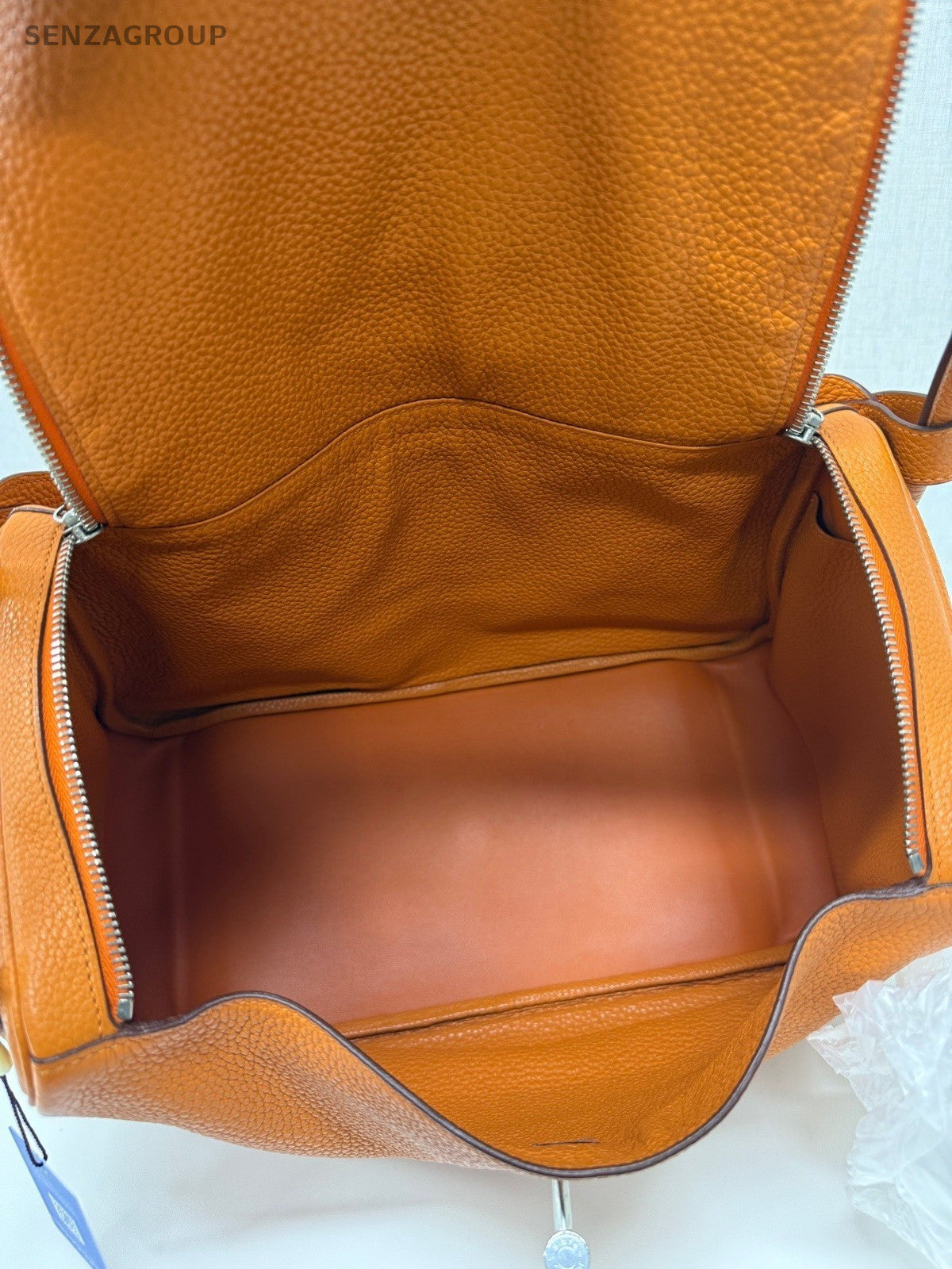 Hermes Lindy34 Shoulder Bag Orange Used Women Classic Designer
