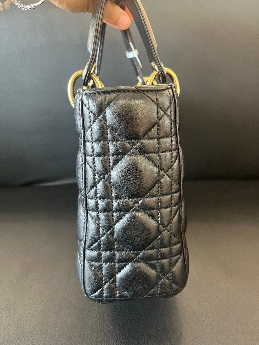 Dior Lady Dior Lambskin Crossbody Handbag Excellent