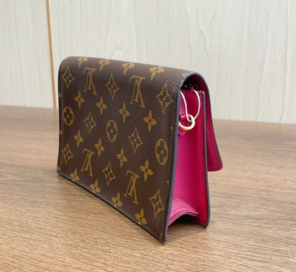 Louis Vuitton Flore WOC Monogram Red Chain Shoulder Bag Women Fashion
