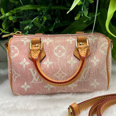 Louis Vuitton Speedy Nano Bag Pink Gold Women's Fashion Handbag Crossbody