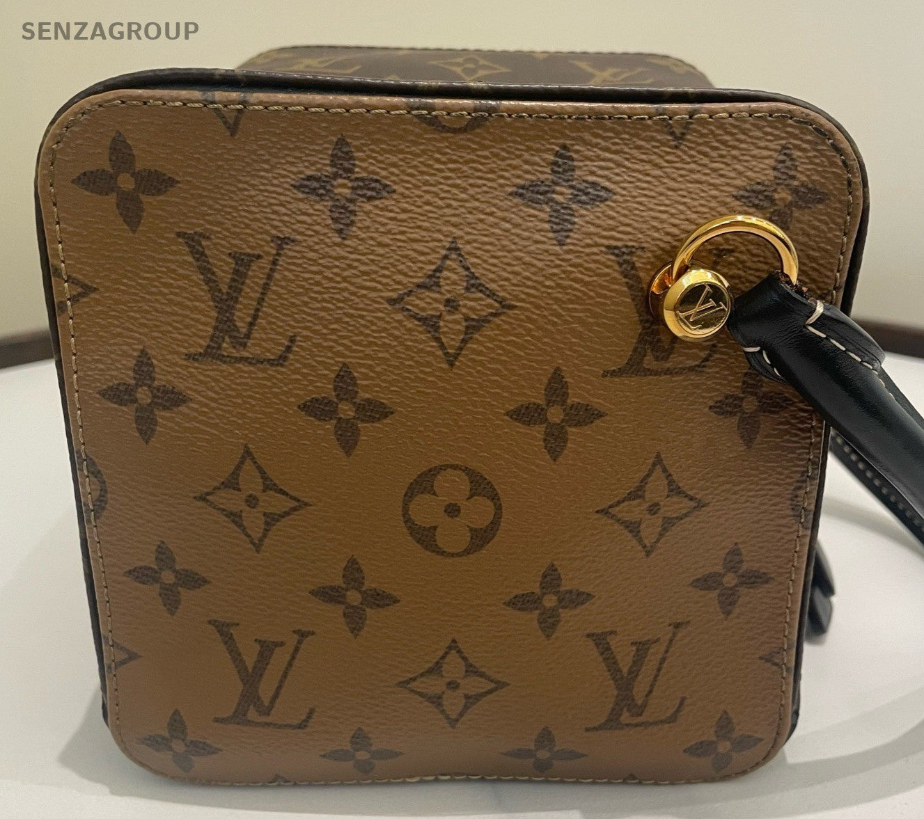 Louis Vuitton Monogram Chain Top Handle Shoulder Bag Brown Black Women Classic