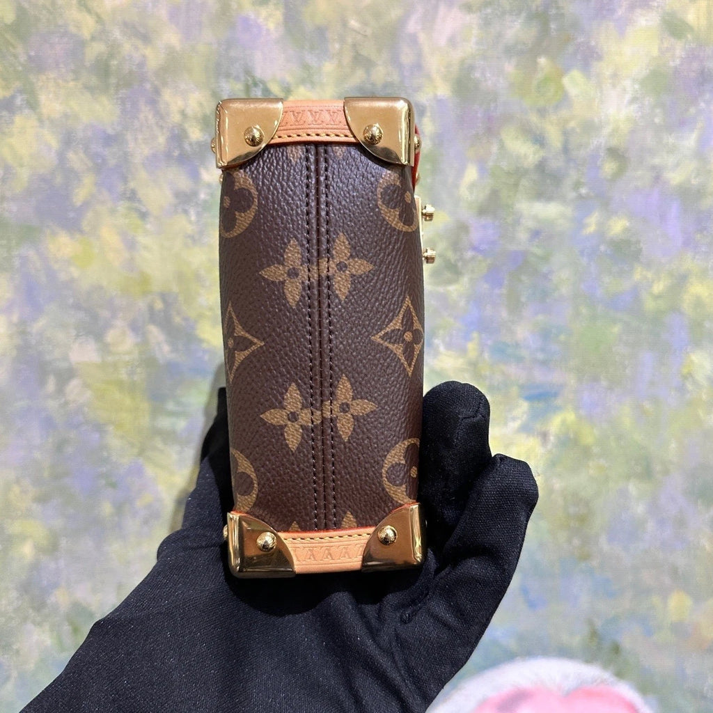 Louis Vuitton Nano Side Trunk Canvas Shoulder Crossbody Women