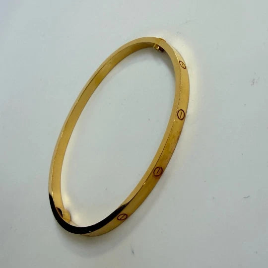 Cartier Love Small Bracelet 3.6mm 18k Yellow Gold Bangle Single Screw Size19
