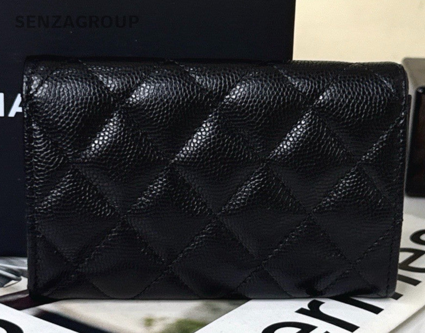 Chanel 25B Clutch Black Silver Diamond Women Classic Designer