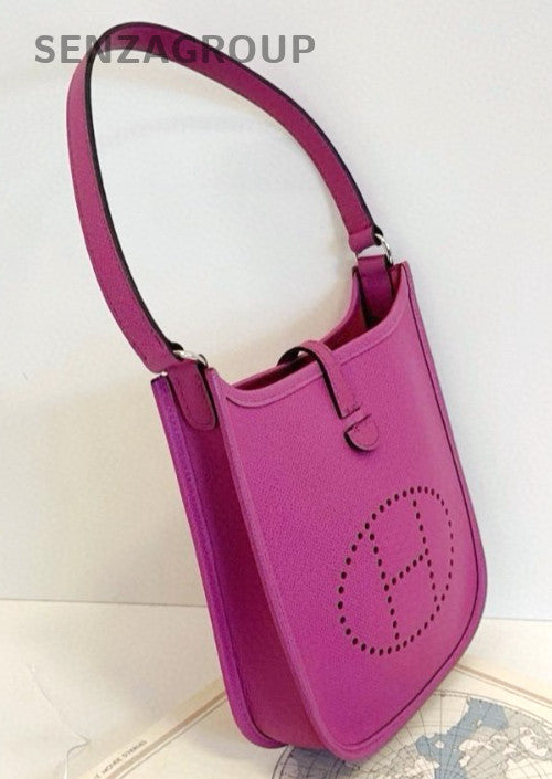 Hermes Evelyne mini Purple Shoulder Handbag Women Almost Brand NEW