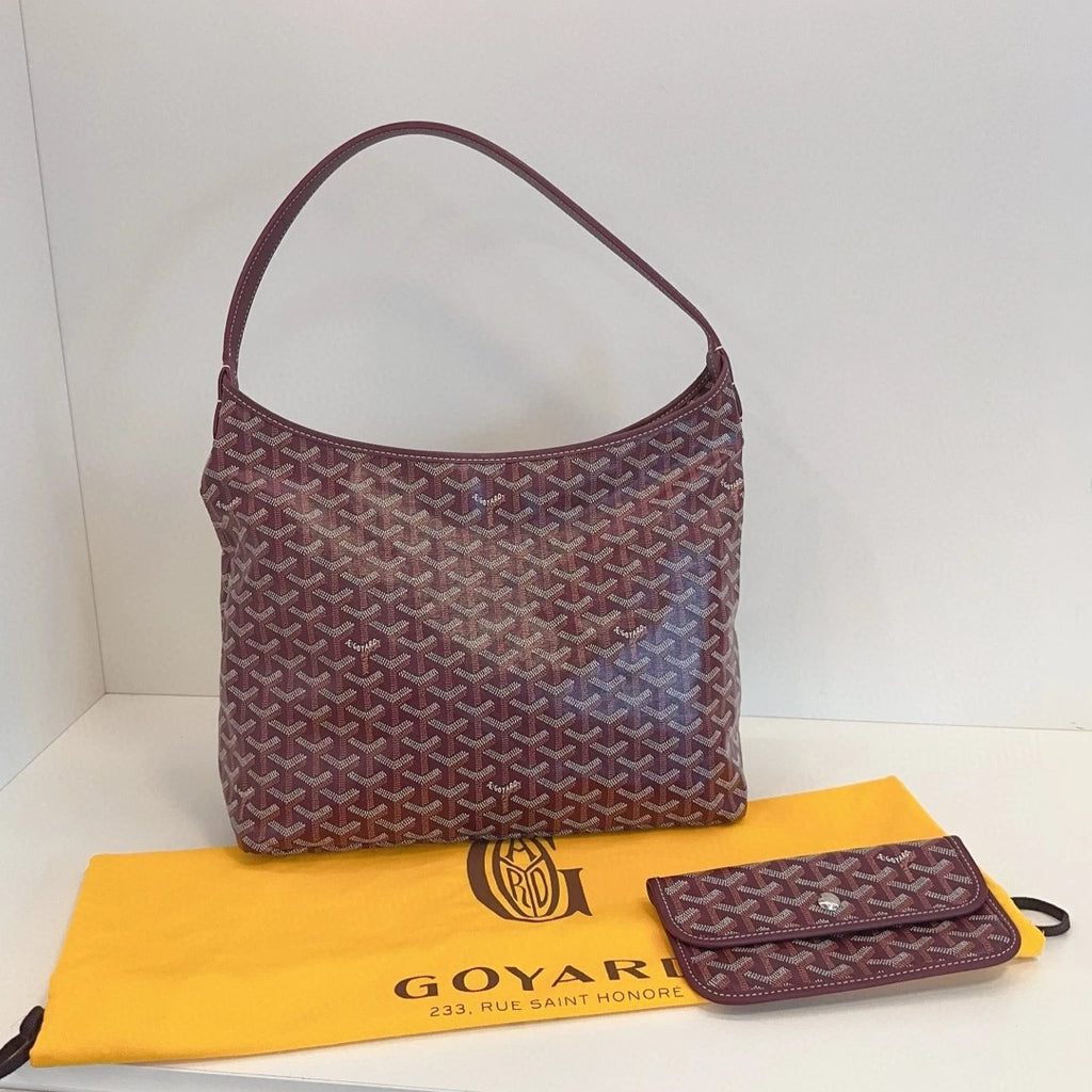Goyard Boheme Hobo Shoulder Bag Red Silver Used Women Classic