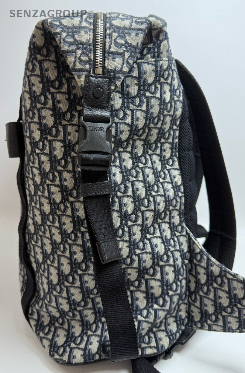 Christian Dior Camp Oblique Backpack Black Unisex Adults Classic Designer