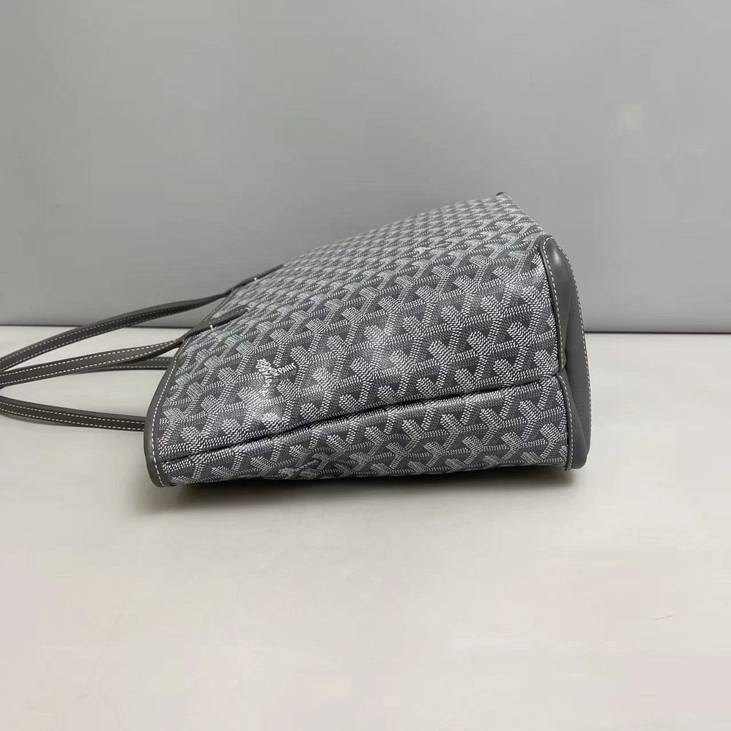 Goyard Monogram Canvas Tote Shoulder Bag Gray Silver Women Classic
