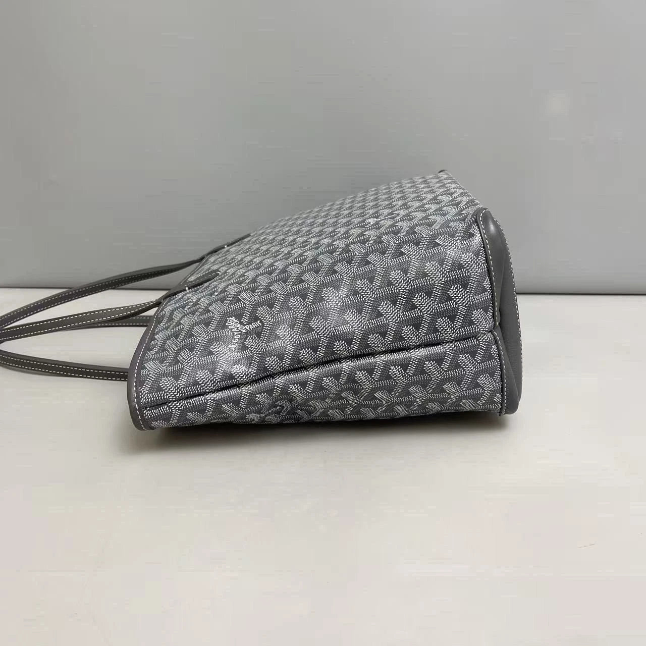 Goyard Monogram Canvas Tote Shoulder Bag Gray Silver Women Classic