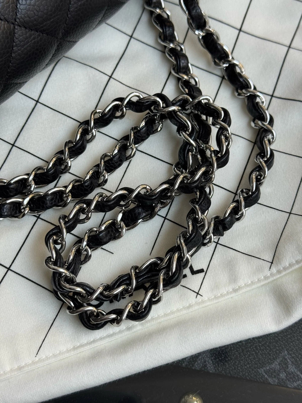 CHANEL CF Medium Black Silver Shoulder Bag for Women