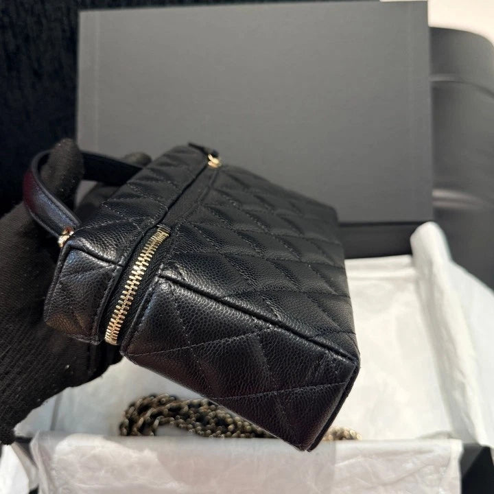 Chanel Lunch Box Bag Calfskin Chain Top Handle Crossbody Bag Women D
