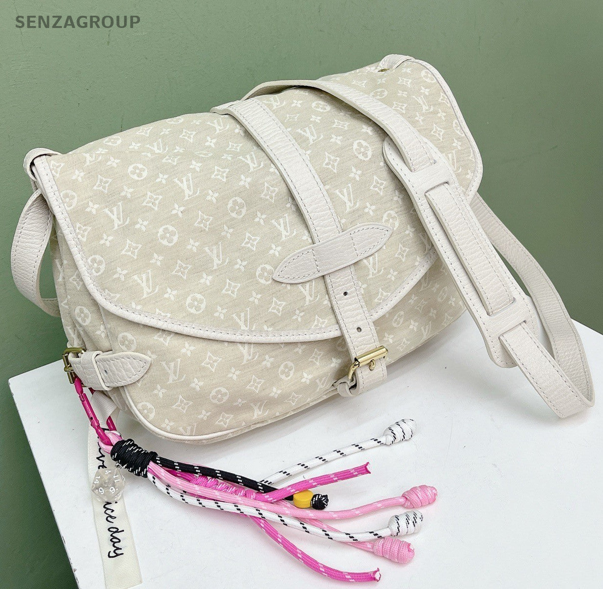 Louis Vuitton Denim Twins Monogram Crossbody White Silver Women Classic