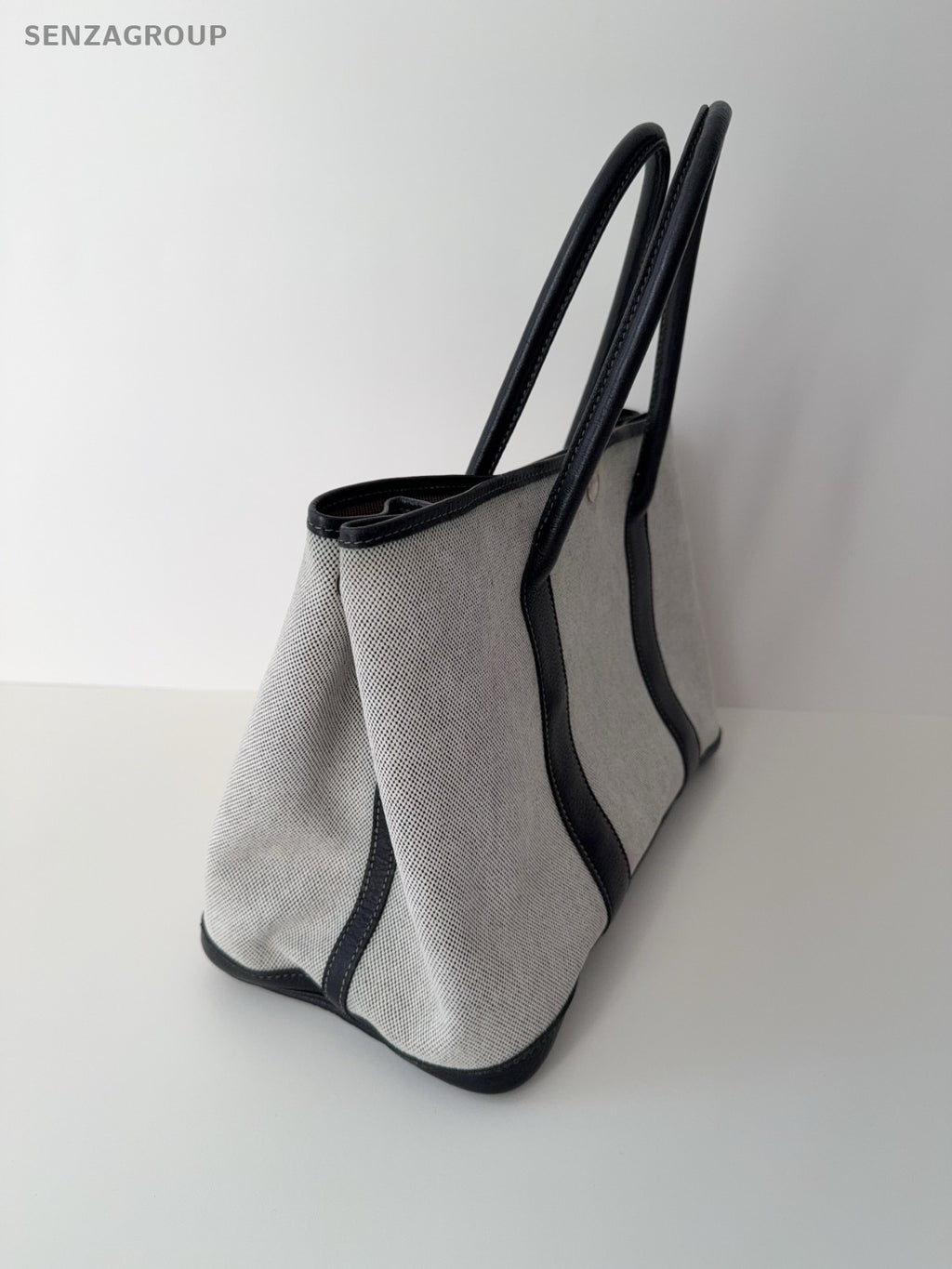 Hermes Garden Party 36 Tote Canvas Gray Handbag Women