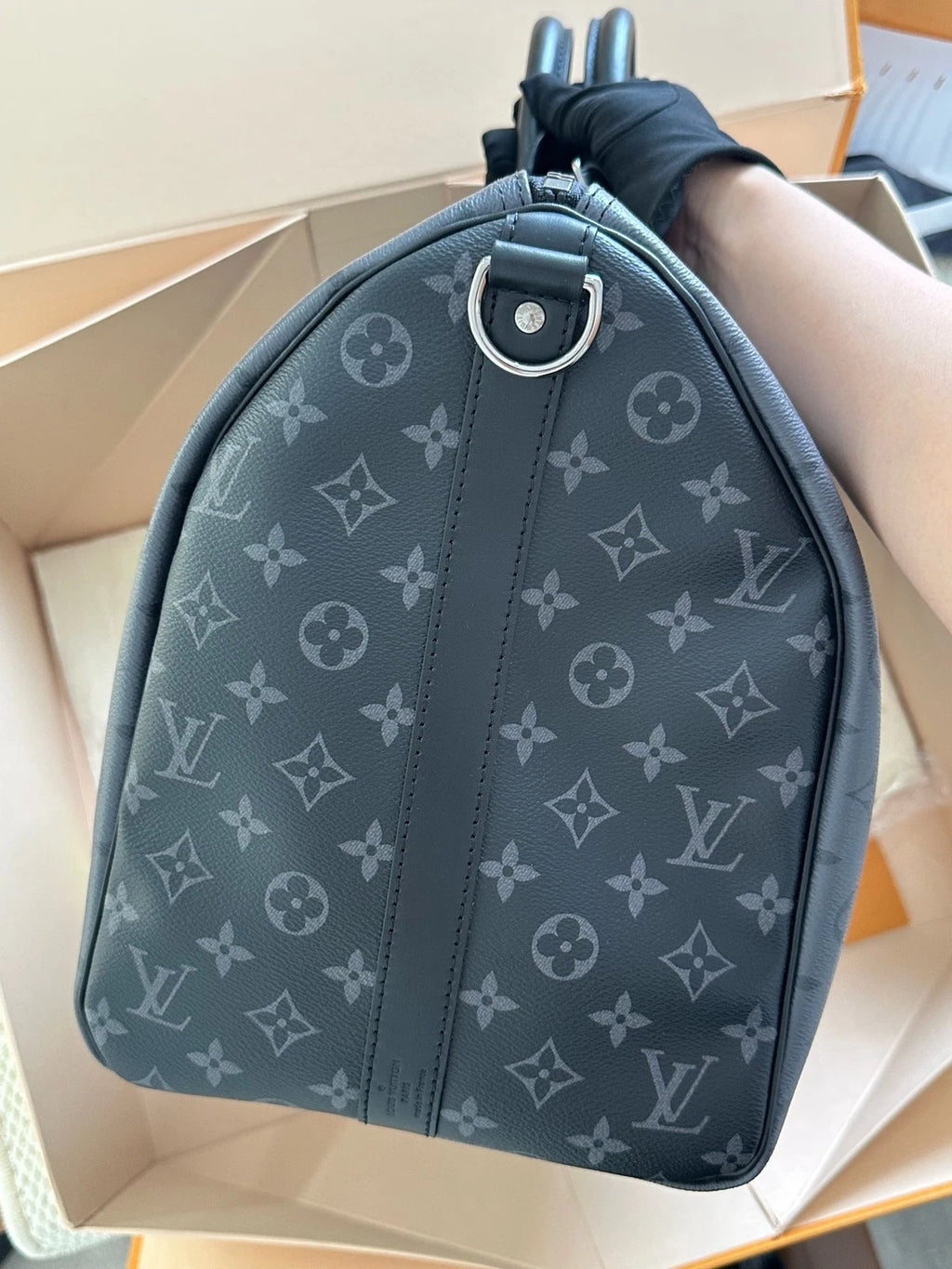 Louis Vuitton Keepall50 Reverse Black Travel Bag For Women