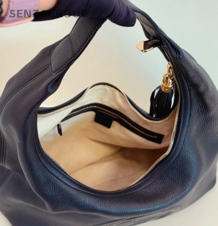 Gucci Soho Hobo Bag Black Gold Top Handle Shoulder Bag Women Classic Fashion