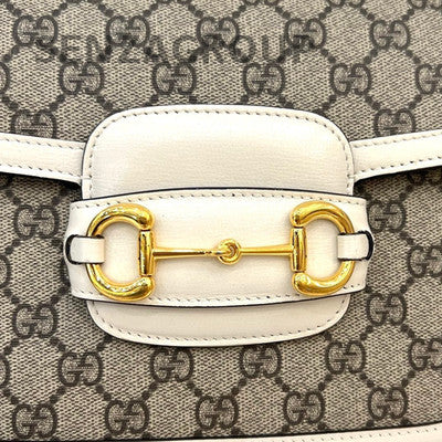 Gucci 1955 GG Supreme Saddle Bag - White Gold Hardware, Classic Women's