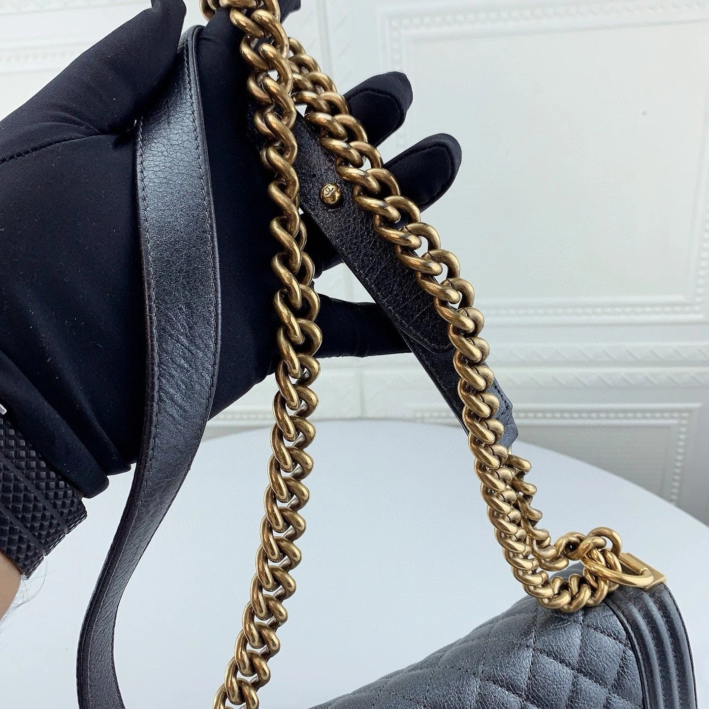 CHANEL Leather LeBoy Medium Shoulder Bag For Women