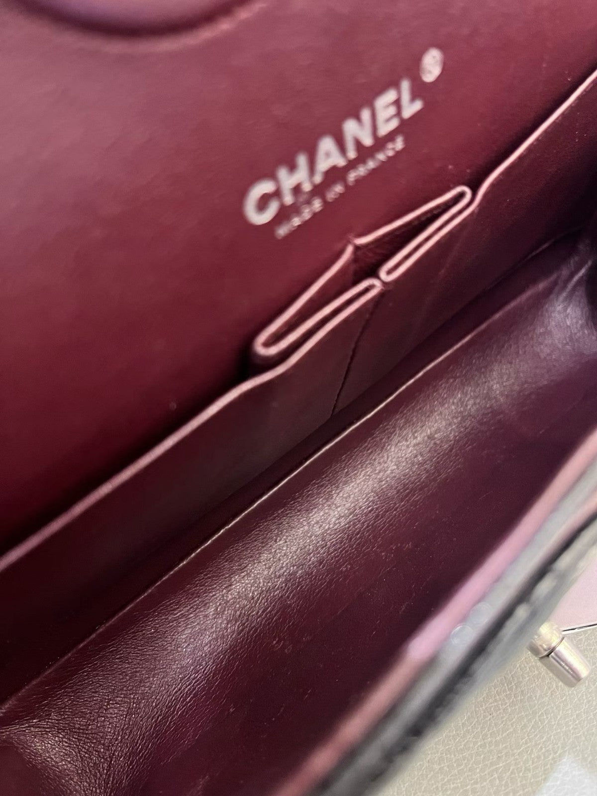 Chanel Classic Flap MM Calfskin Chain Shoulder Bag Crossbody Black Silver Women