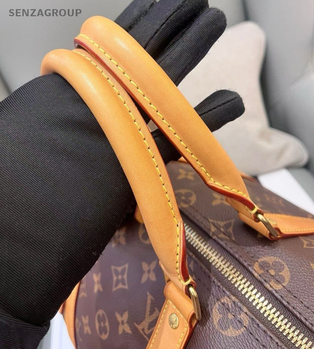 Louis Vuitton Keepall45 Monogram Top Handle Bag Crossbody Brown Unisex Adults