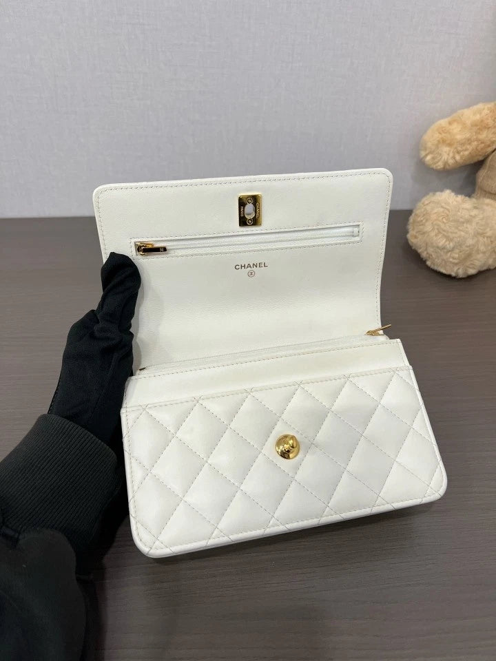 CHANEL Small WOC White Crossbody Bag For Women