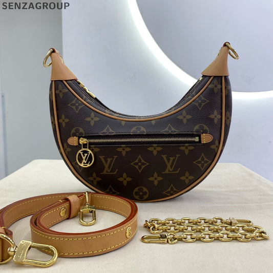 Louis Vuitton Loop Monogram Chain Shoulder Crossbody Bag Brown Women