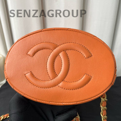 Chanel Quilted Small Orange Chain Backpack Classic Fashion Women