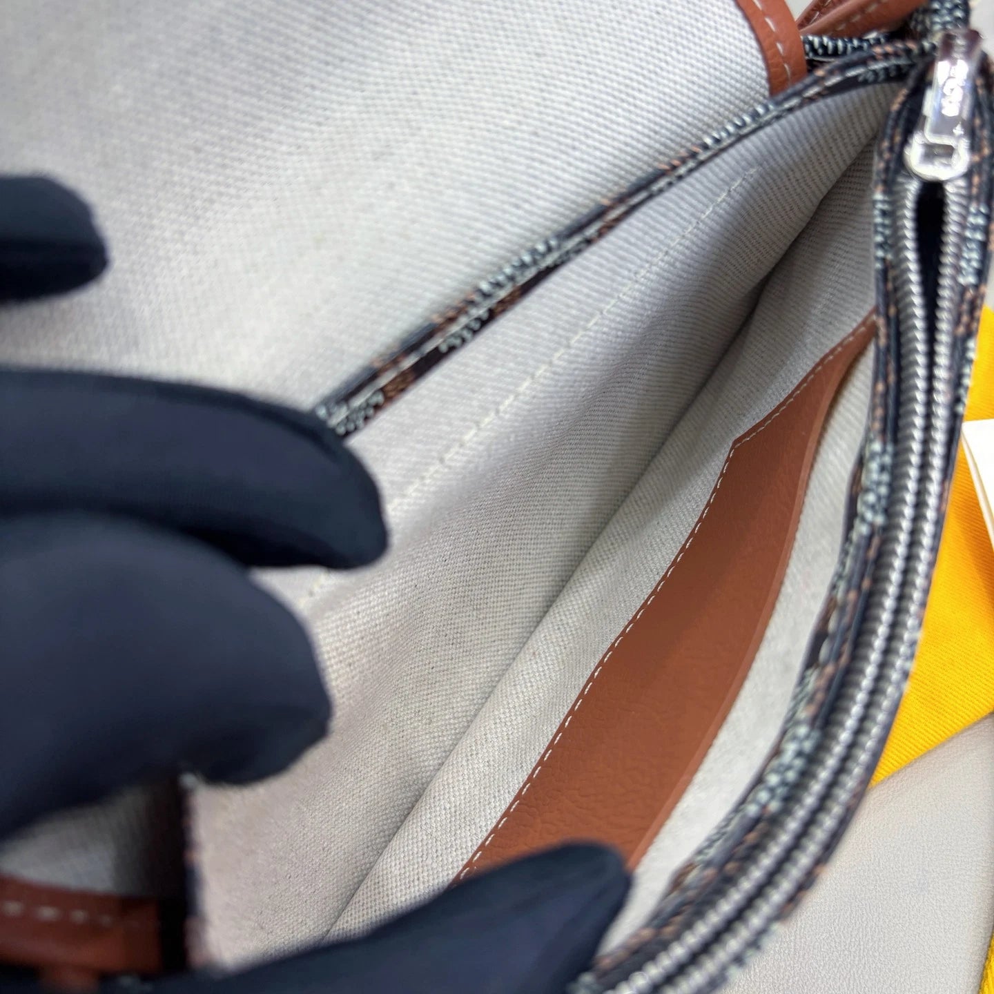 Goyard Plumet Pocket 2Way Shoulder Crossbody Brown Silver Used Women Classic