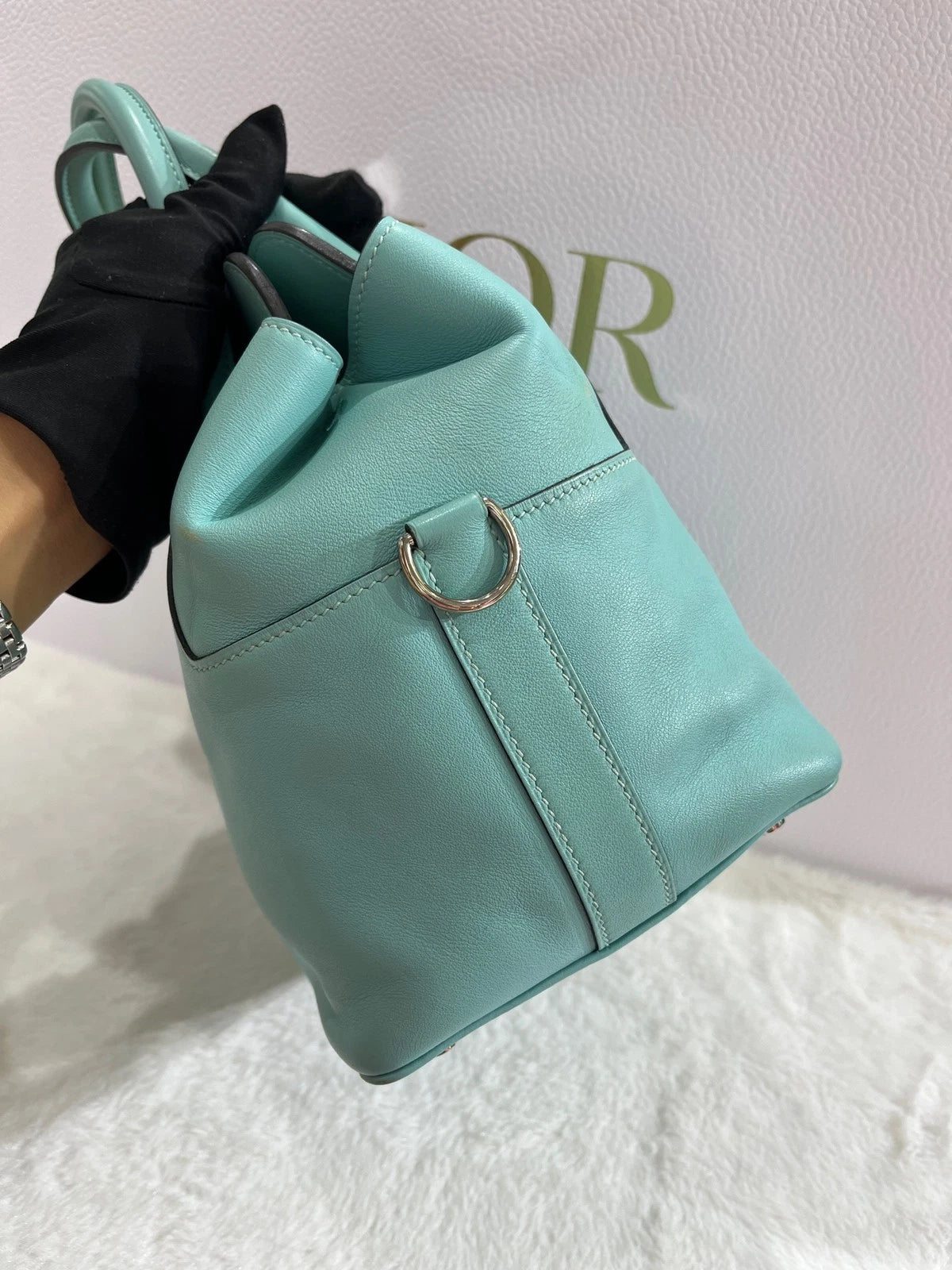 Hermes Toolbox20 Macaron Blue Swift Leather Women Handbag