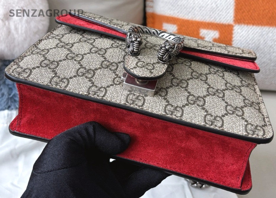Gucci GG Marmont Dionysus PM Shoulder Crossbody Bag Gray Women