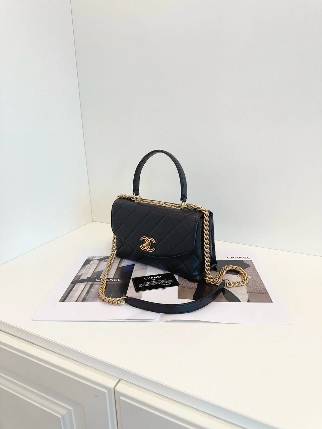 CHANEL Trendy CC Black Top Handle Crossbody For Women