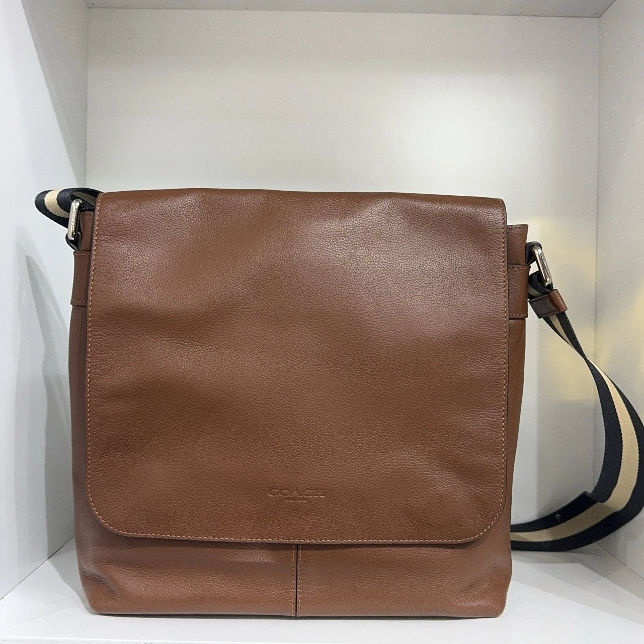 Coach Brown Leather Shoulder Crossbody Bag For Women