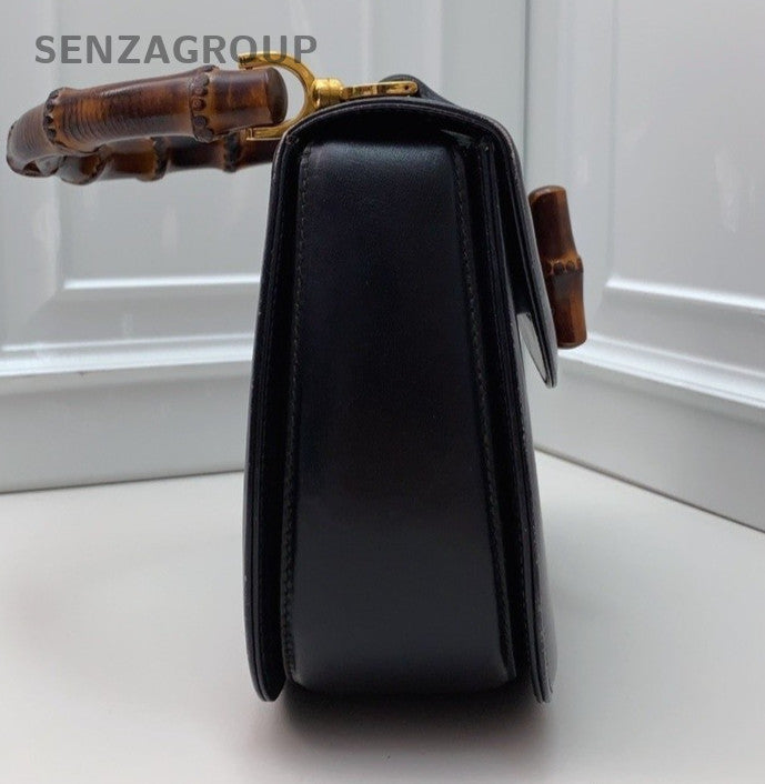 GUCCI Bamboo Top Handle Shoulder Bag Women Black