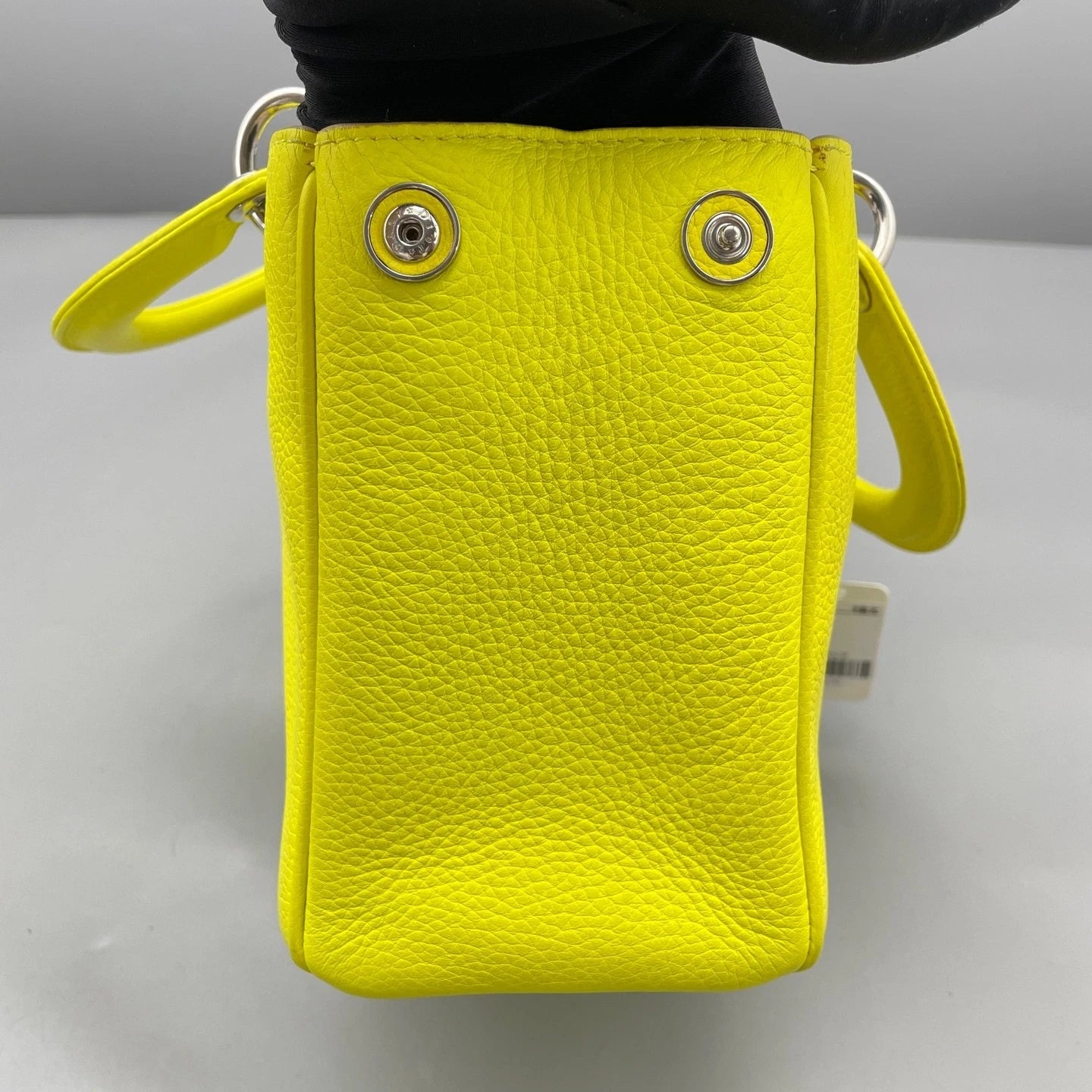 Dior Small Yellow Leather Top Handle Bag For Women