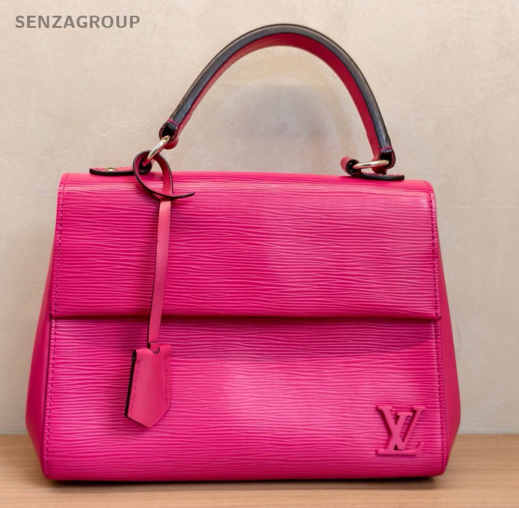 Louis Vuitton Cluny BB Epi Leather Top Handle Bag Crossbody Red Silver Women