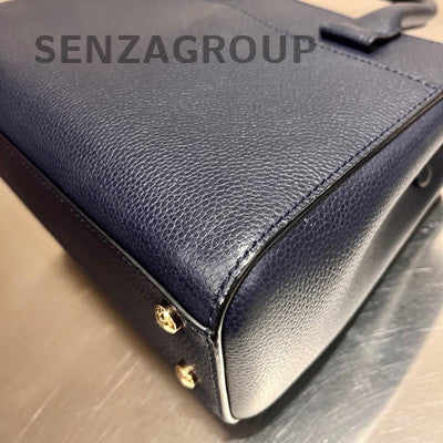 Chanel Blue Gold Hardware Leather Shoulder Bag Classic Women's Fashion